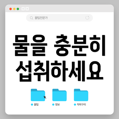 물을 충분히 섭취하세요