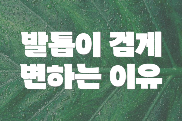 발톱이 검게 변하는 이유