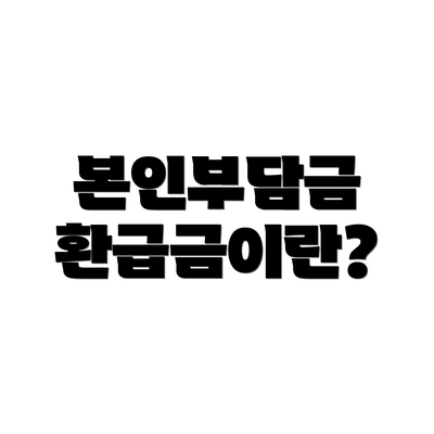 본인부담금 환급금이란?