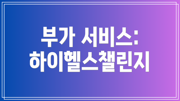 부가 서비스: 하이헬스챌린지