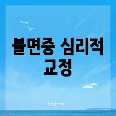 불면증 심리적 교정