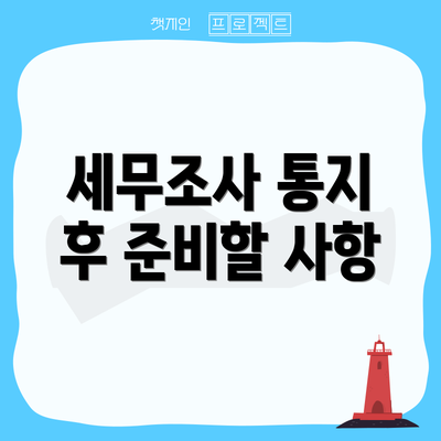 세무조사 통지 후 준비할 사항