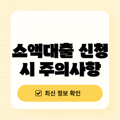 소액대출 신청 시 주의사항