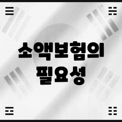 소액보험의 필요성