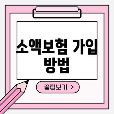 소액보험 가입 방법