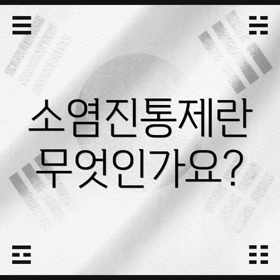 소염진통제란 무엇인가요?