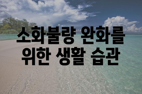 소화불량 완화를 위한 생활 습관