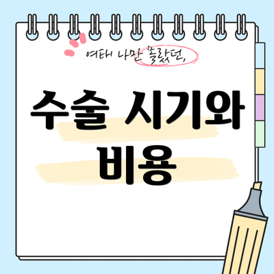 수술 시기와 비용