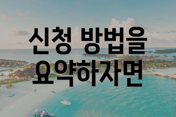 신청 방법을 요약하자면