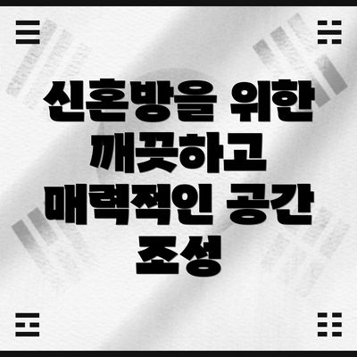 신혼방을 위한 깨끗하고 매력적인 공간 조성