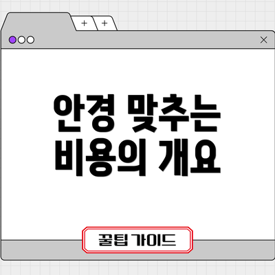 안경 맞추는 비용의 개요