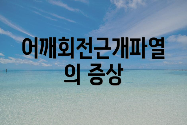 어깨회전근개파열의 증상
