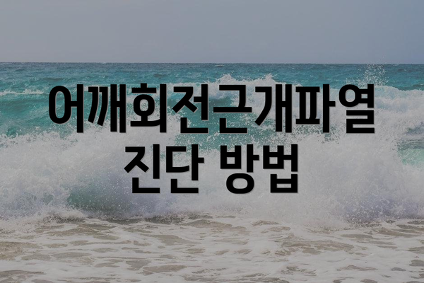 어깨회전근개파열 진단 방법