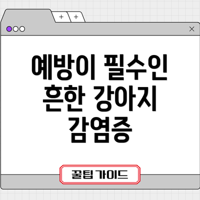 예방이 필수인 흔한 강아지 감염증