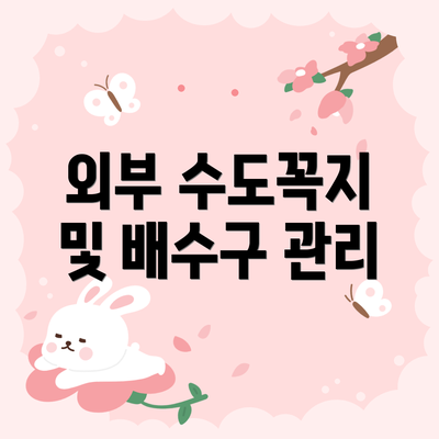 외부 수도꼭지 및 배수구 관리