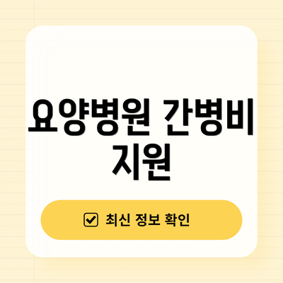 요양병원 간병비 지원