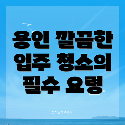 용인 깔끔한 입주 청소의 필수 요령