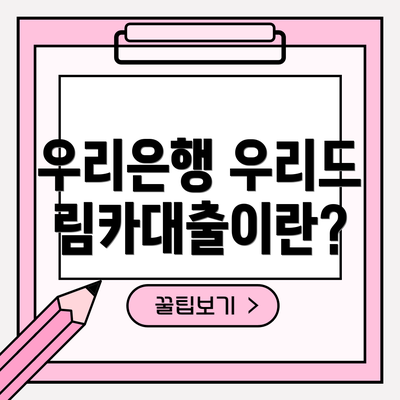 우리은행 우리드림카대출이란?