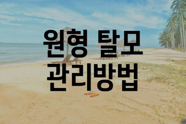 원형 탈모 관리방법