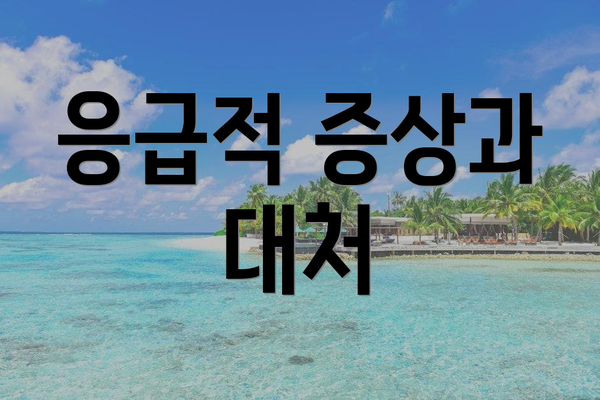 응급적 증상과 대처