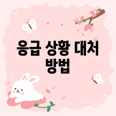 응급 상황 대처 방법