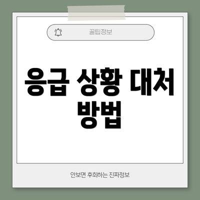 응급 상황 대처 방법