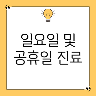 일요일 및 공휴일 진료