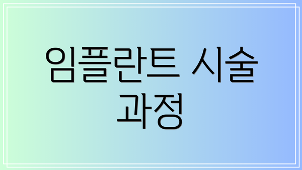 임플란트 시술 과정