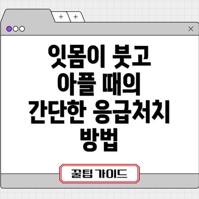 잇몸이 붓고 아플 때의 간단한 응급처치 방법