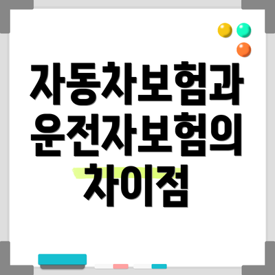 자동차보험과 운전자보험의 차이점