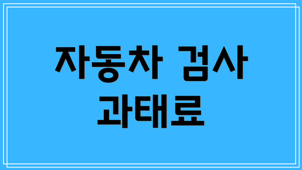 자동차 검사 과태료
