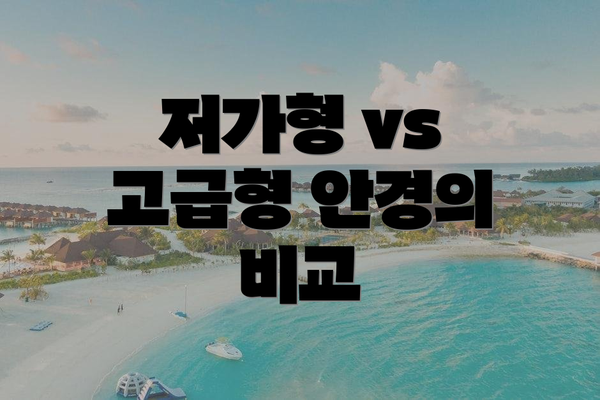 저가형 vs 고급형 안경의 비교
