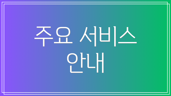 주요 서비스 안내