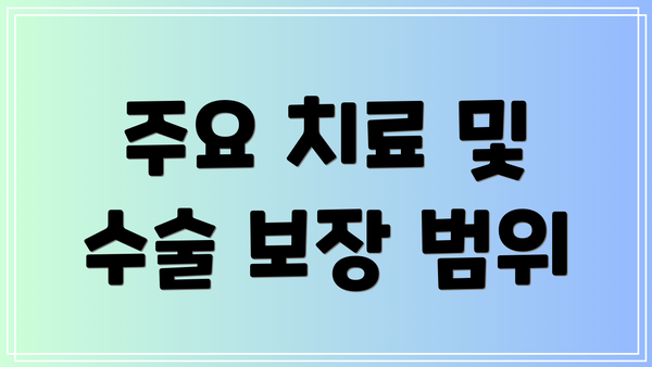 주요 치료 및 수술 보장 범위