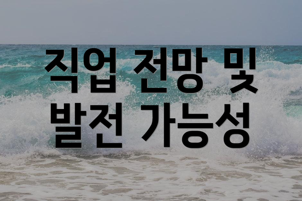 직업 전망 및 발전 가능성