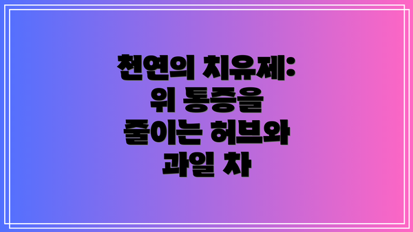 천연의 치유제: 위 통증을 줄이는 허브와 과일 차