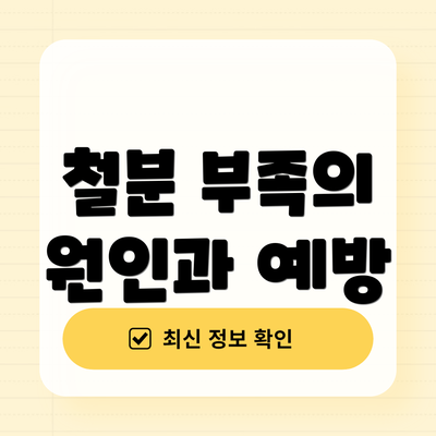 철분 부족의 원인과 예방
