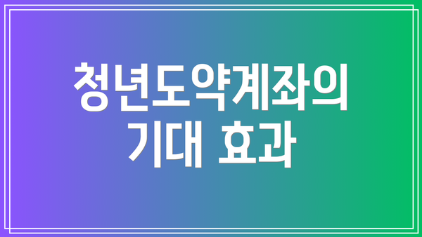 청년도약계좌의 기대 효과