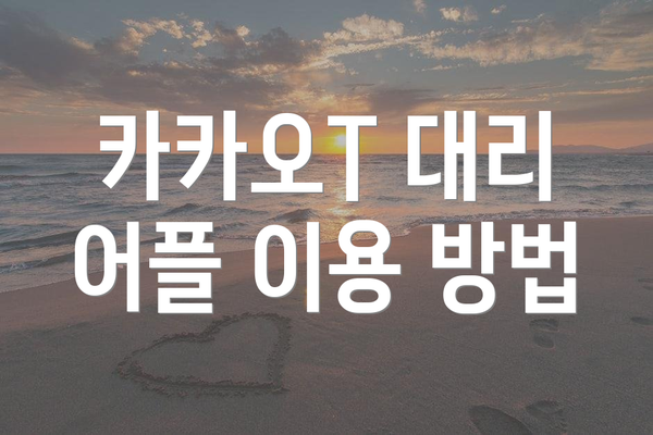 카카오T 대리 어플 이용 방법