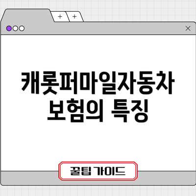 캐롯퍼마일자동차보험의 특징