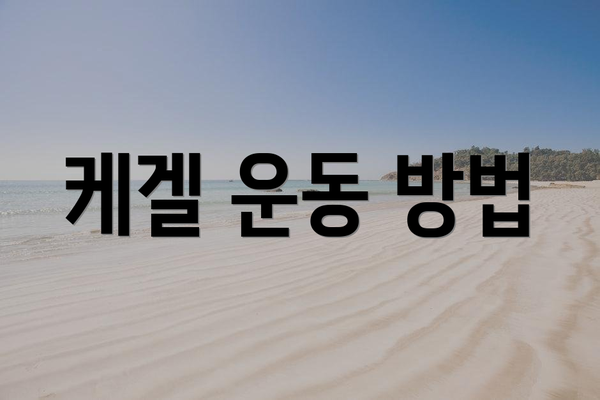 케겔 운동 방법