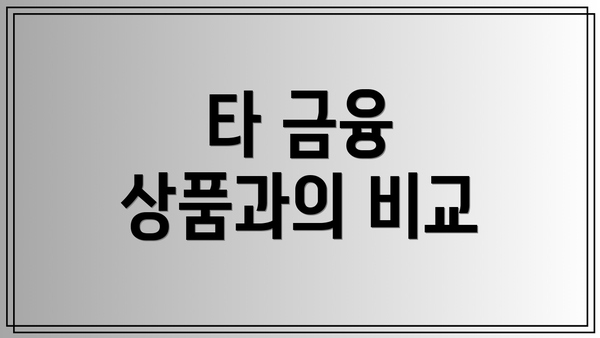 타 금융 상품과의 비교