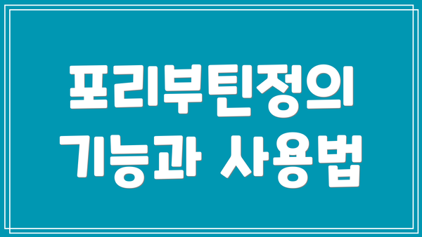 포리부틴정의 기능과 사용법
