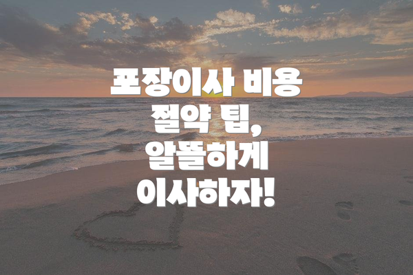 포장이사 비용 절약 팁, 알뜰하게 이사하자!