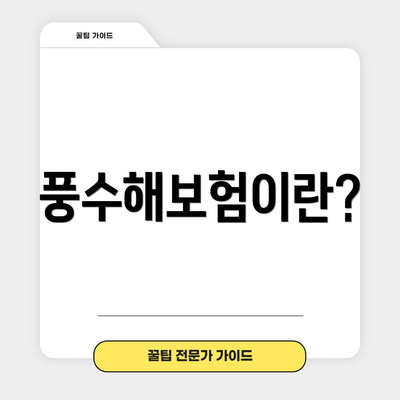 풍수해보험이란?