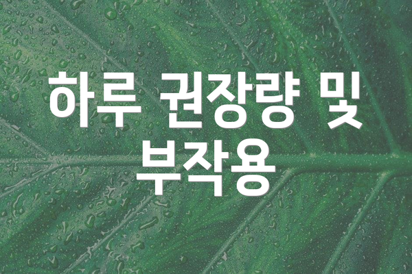 하루 권장량 및 부작용