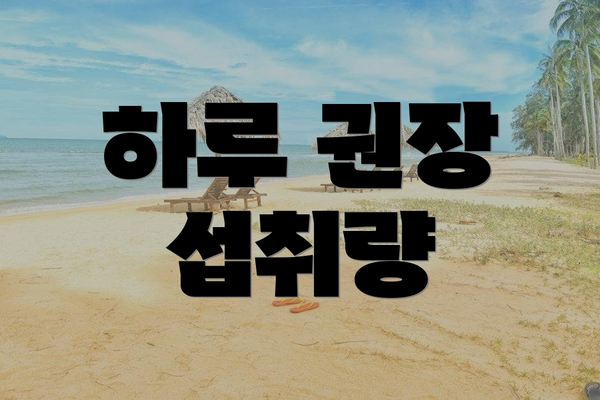 하루 권장 섭취량