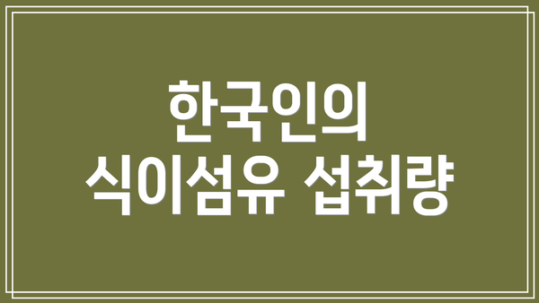 한국인의 식이섬유 섭취량