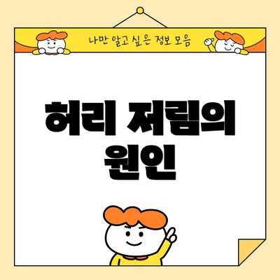 허리 저림의 원인