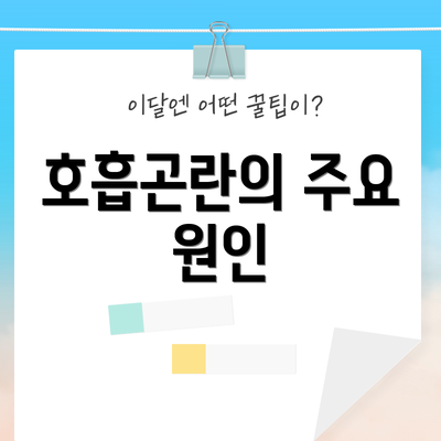 호흡곤란의 주요 원인